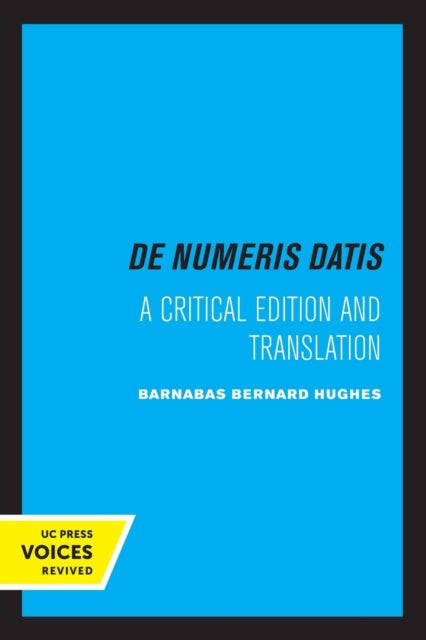 Jordanus de Nemore, de Numeris Datis: A Critical Edition and Translation