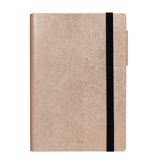 Medium Weekly Diary With Notebook 12 Month 2023 - Rose Gold