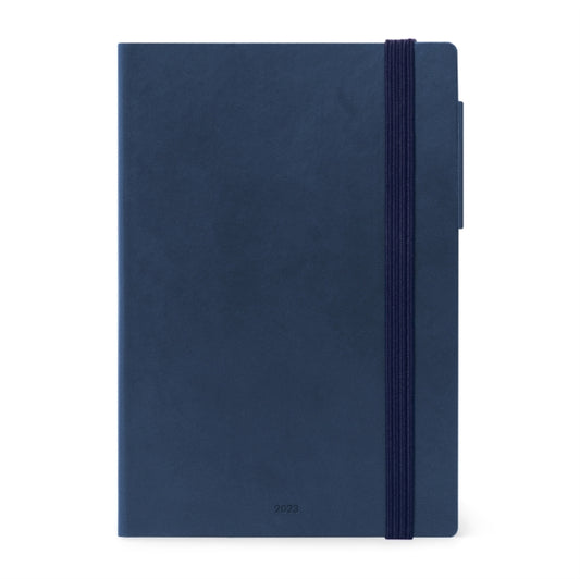 Medium Weekly Diary With Notebook 12 Month 2023 - Blue