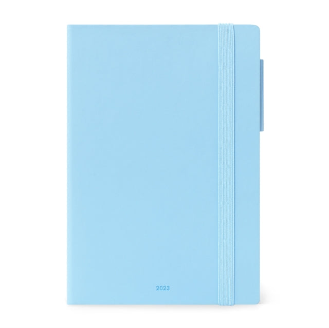 Medium Weekly Diary With Notebook 12 Month 2023 - Sky Blue