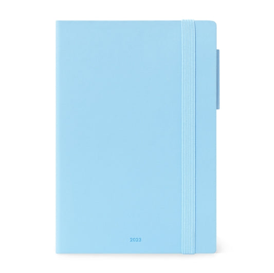 Medium Weekly Diary With Notebook 12 Month 2023 - Sky Blue