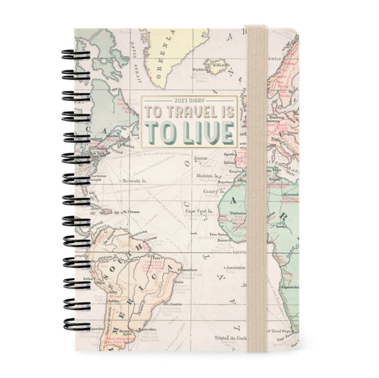 Small Weekly Spiral Bound Diary 12 Month 2023 - Travel