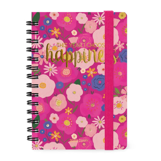 Small Weekly Spiral Bound Diary 12 Month 2023 - Flowers