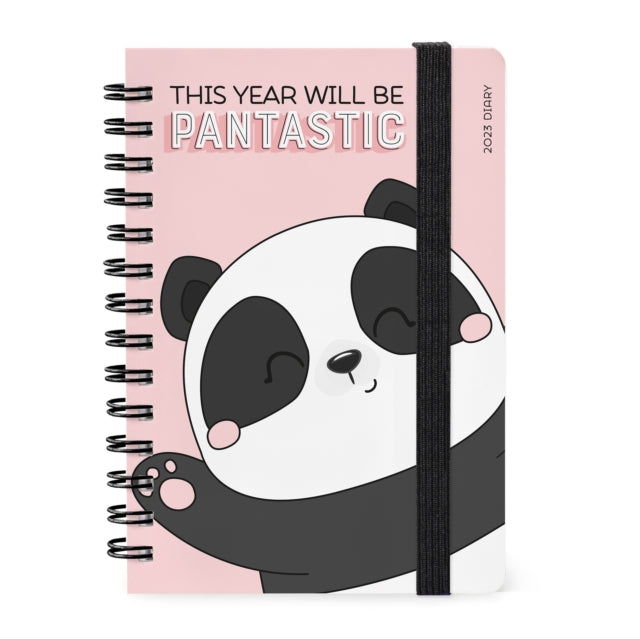 Small Weekly Spiral Bound Diary 12 Month 2023 - Panda