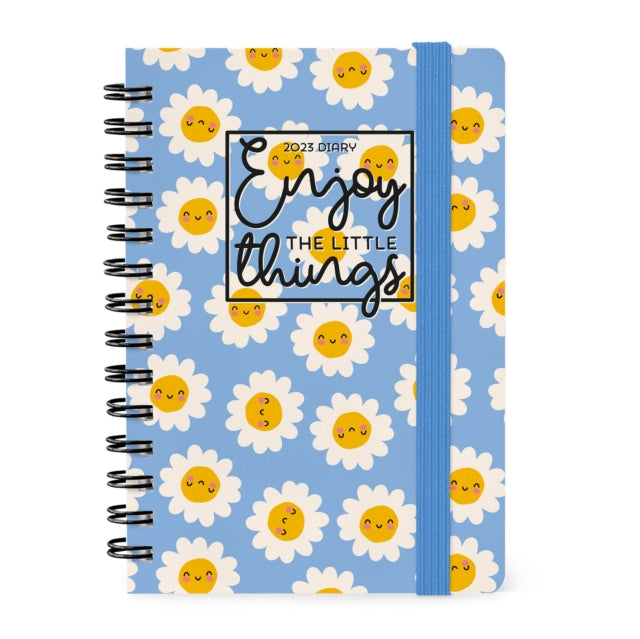 Small Weekly Spiral Bound Diary 12 Month 2023 - Daisy