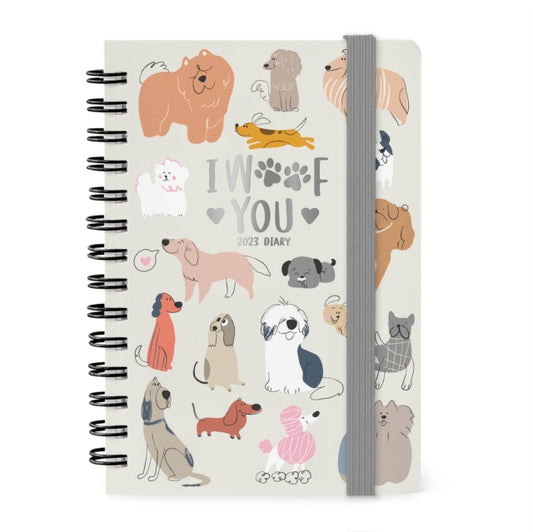 Small Weekly Spiral Bound Diary 12 Month 2023 - Dogs