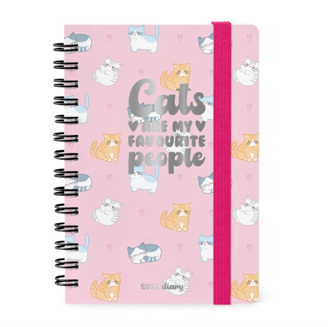 Small Weekly Spiral Bound Diary 12 Month 2023 - Kitty