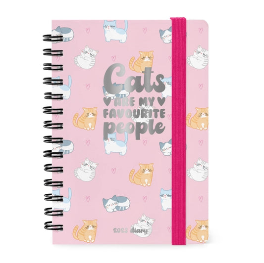 Small Weekly Spiral Bound Diary 12 Month 2023 - Kitty