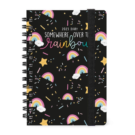 Small Weekly Spiral Bound Diary 12 Month 2023 - Rainbow