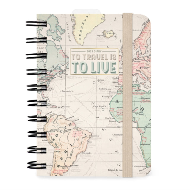 Small Daily Spiral Bound Diary 12 Month 2023 - Travel