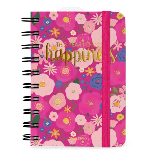 Small Daily Spiral Bound Diary 12 Month 2023 - Flowers