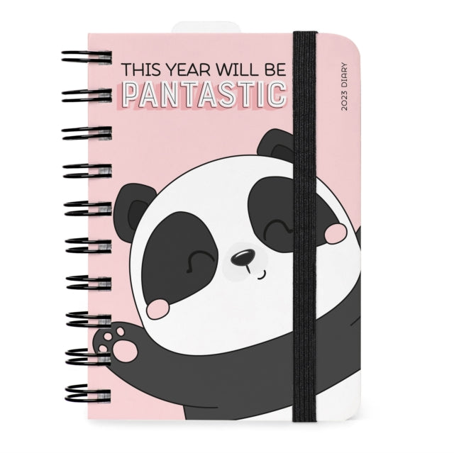 Small Daily Spiral Bound Diary 12 Month 2023 - Panda