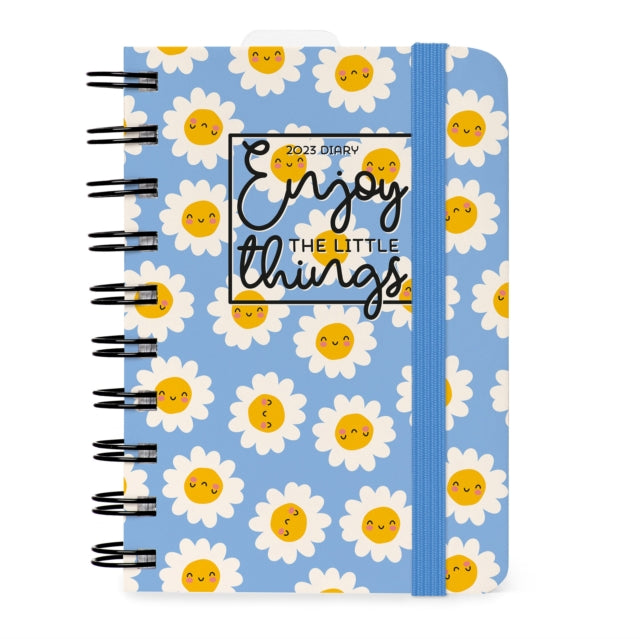 Small Daily Spiral Bound Diary 12 Month 2023 - Daisy