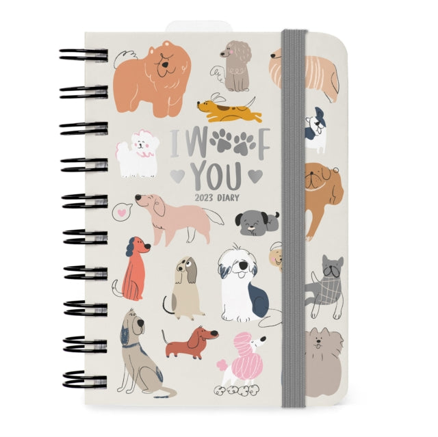 Small Daily Spiral Bound Diary 12 Month 2023 - Dogs