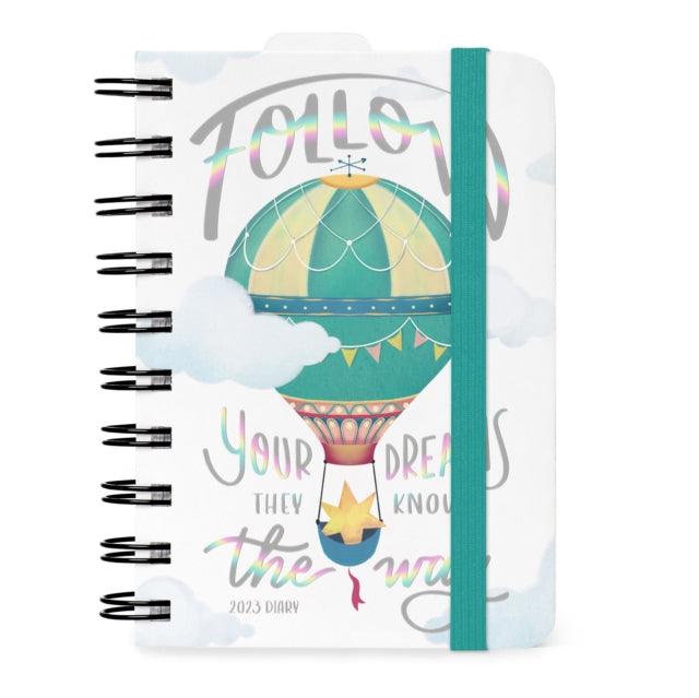 Small Daily Spiral Bound Diary 12 Month 2023 - Air Balloon