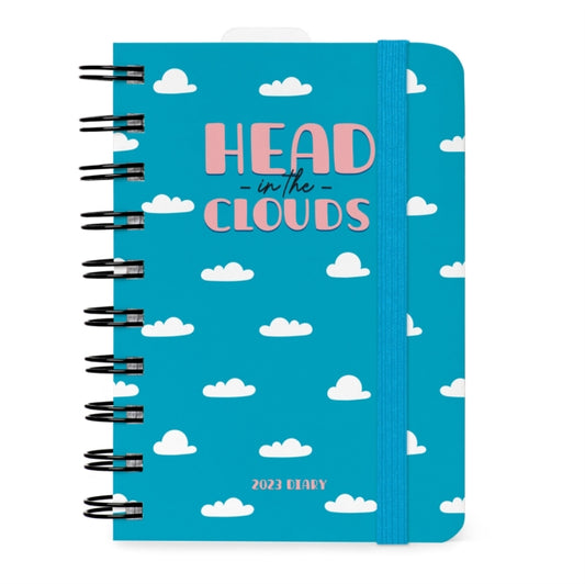 Small Daily Spiral Bound Diary 12 Month 2023 - Cloud