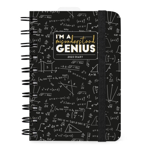 Small Daily Spiral Bound Diary 12 Month 2023 - Genius