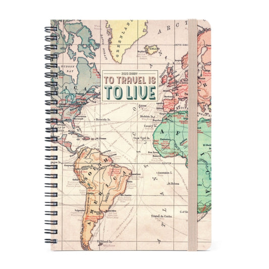 Large Weekly Spiral Bound Diary 12 Month 2023 - Travel