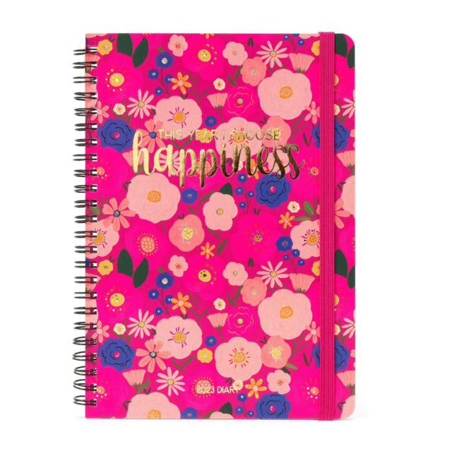 Large Weekly Spiral Bound Diary 12 Month 2023 - Flowers