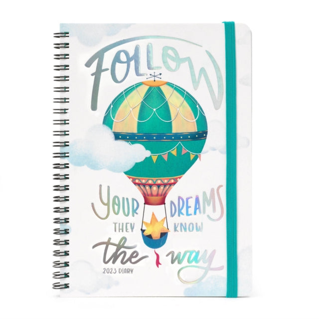 Large Weekly Spiral Bound Diary 12 Month 2023 - Air Balloon