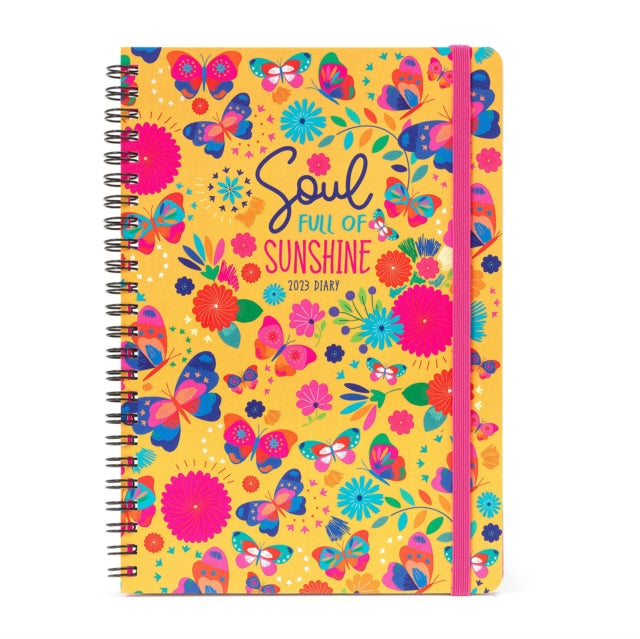 Large Weekly Spiral Bound Diary 12 Month 2023 - Butterfly
