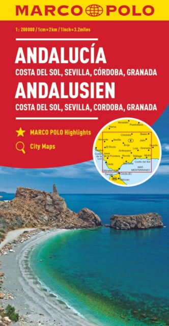 Andalusia, Costa Del Sol, Seville, Cordoba, Granada Marco Polo Map