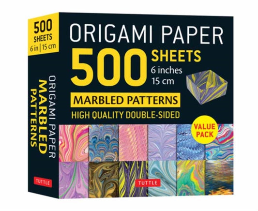 Origami Paper 500 sheets Marbled Patterns 6" (15 cm): Tuttle Origami Paper: Double-Sided Origami Sheets Printed with 12 Different Designs (Instructions for 6 Projects Included)