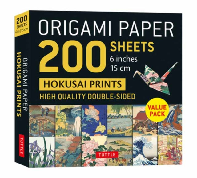 Origami Paper 200 sheets Hokusai Prints 6" (15 cm): Tuttle Origami Paper: Double-Sided Origami Sheets Printed with 12 Different Designs (Instructions for 5 Projects Included)