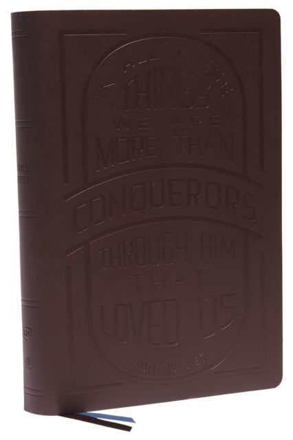 KJV, Large Print Center-Column Reference Bible, Verse Art Cover Collection, Genuine Leather, Brown, Red Letter, Comfort Print: Holy Bible, King James Version