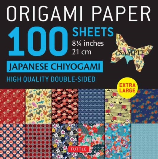 Origami Paper 100 sheets Japanese Chiyogami 8 1/4" (21 cm): Extra Large Double-Sided Origami Sheets Printed with 12 Different Patterns (Instructions for 5 Projects Included)
