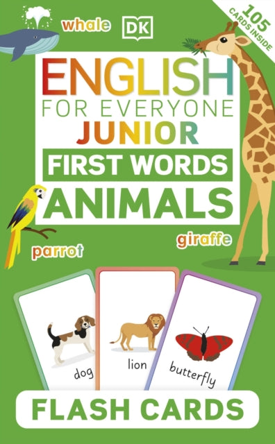 English for Everyone Junior First Words Animals Flash Cards