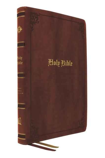KJV, Large Print Center-Column Reference Bible, Bonded Leather, Brown, Red Letter, Comfort Print: Holy Bible, King James Version