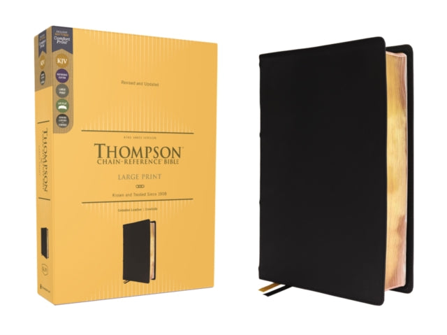 KJV, Thompson Chain-Reference Bible, Large Print, Genuine Leather, Cowhide, Black, Art Gilded Edges, Red Letter, Comfort Print