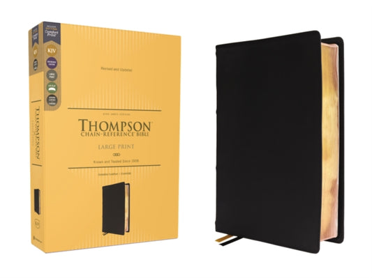 KJV, Thompson Chain-Reference Bible, Large Print, Genuine Leather, Cowhide, Black, Art Gilded Edges, Red Letter, Comfort Print