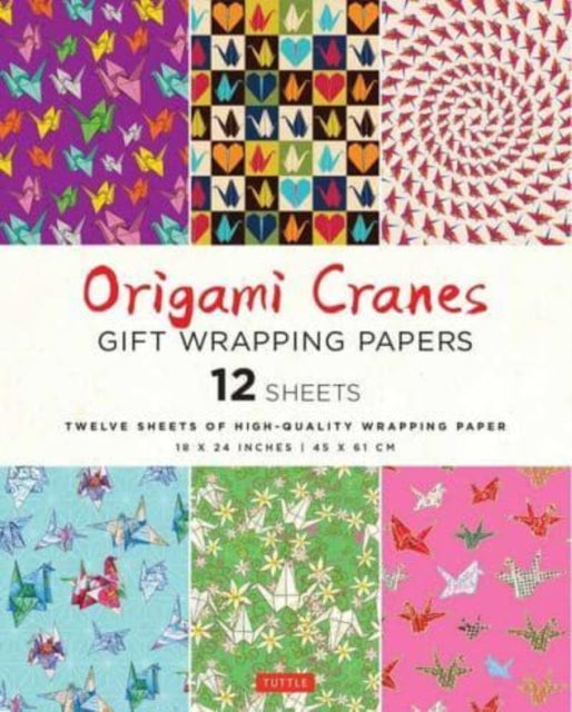 Origami Cranes Gift Wrapping Papers - 12 sheets: 18 x 24 inch (45 x 61 cm) High-Quality Wrapping Paper