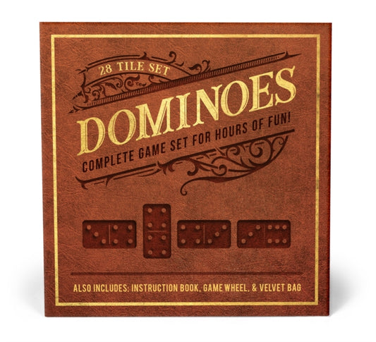 Dominoes: 28 Tile Set - Complete Game Set for Hours of Fun! Also Includes: Instruction Book, Game Wheel and Velvet Bag