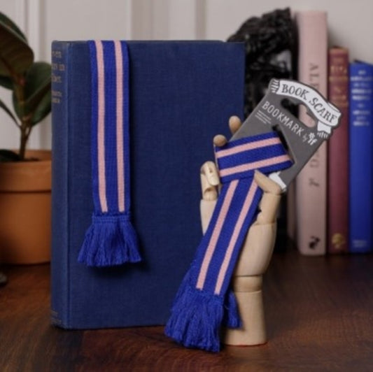 Book Scarf Bookmark - Blue & Pink