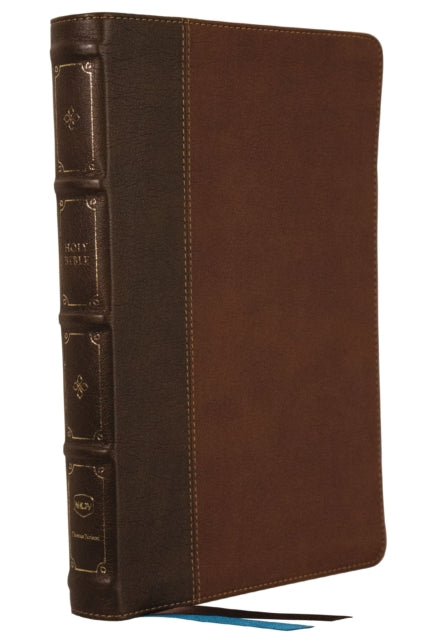 NKJV, Large Print Thinline Reference Bible, Blue Letter, Maclaren Series, Leathersoft, Brown, Comfort Print: Holy Bible, New King James Version