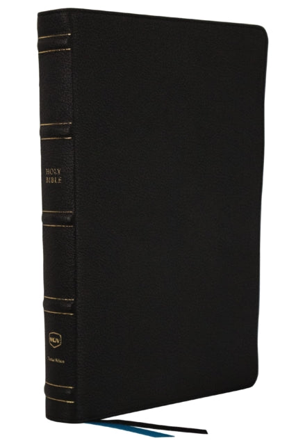 NKJV, Large Print Thinline Reference Bible, Blue Letter, Maclaren Series, Genuine Leather, Black, Comfort Print: Holy Bible, New King James Version