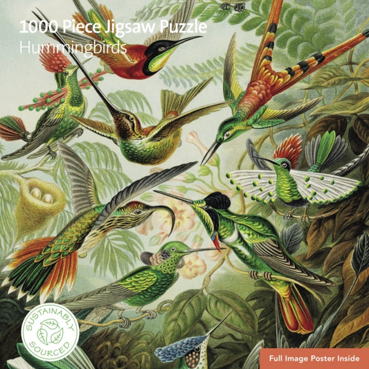 Adult Sustainable Jigsaw Puzzle V&A: Humming Birds: 1000-pieces. Ethical, Sustainable, Earth-friendly