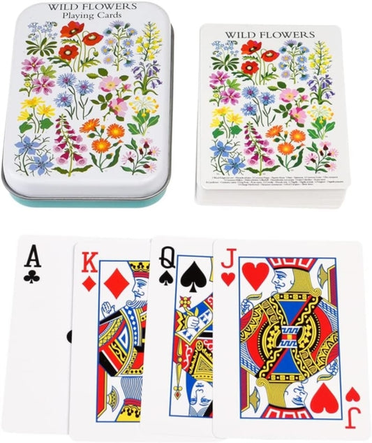 Playing cards in a tin - Wild Flowers
