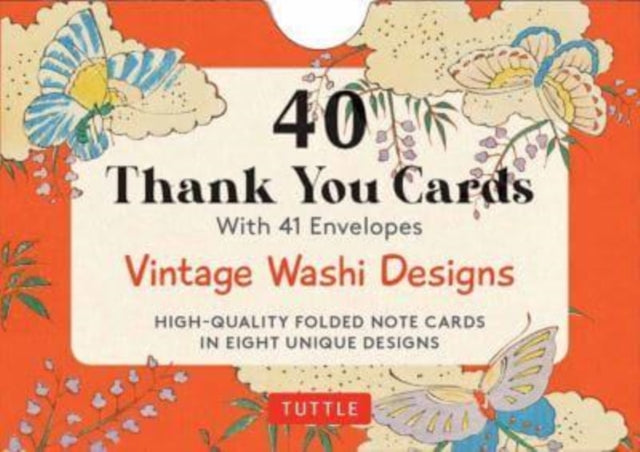 40 Thank You Cards in Vintage Japanese Washi Designs: (4 1/2 x 3 inch blank cards in 8 unique designs)