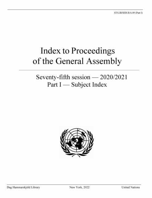 Index to Proceedings of the General Assembly 2020/2021: Part I: Subject Index