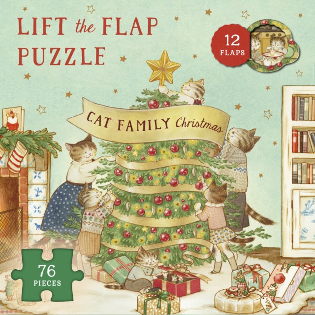 Cat Family Christmas Lift-the-Flap Puzzle: Count down to Christmas: 12 flaps: 76 pieces