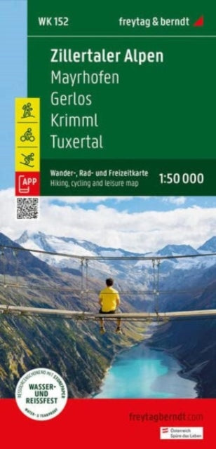 Zillertal Alps, hiking, cycling and leisure map