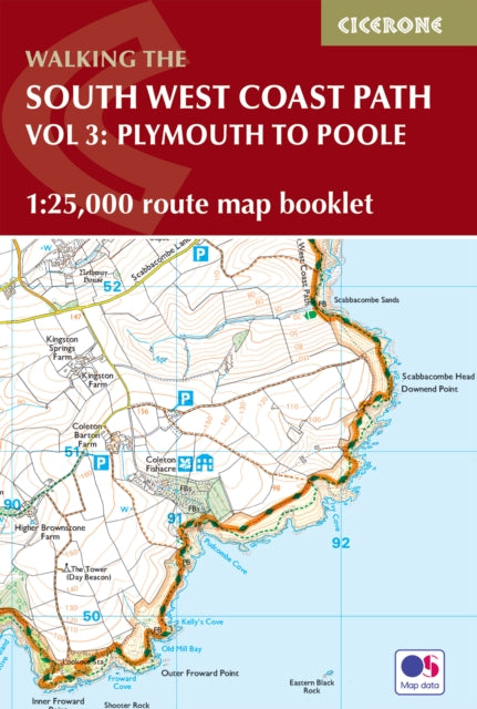 South West Coast Path Map Booklet - Vol 3: Plymouth to Poole: 1:25,000 OS Route Mapping