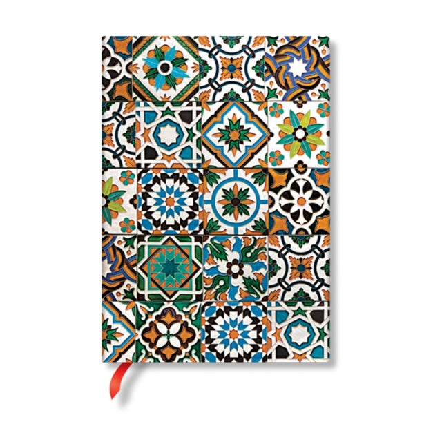 Porto (Portuguese Tiles) Midi Unlined Hardback Journal (Elastic Band Closure)