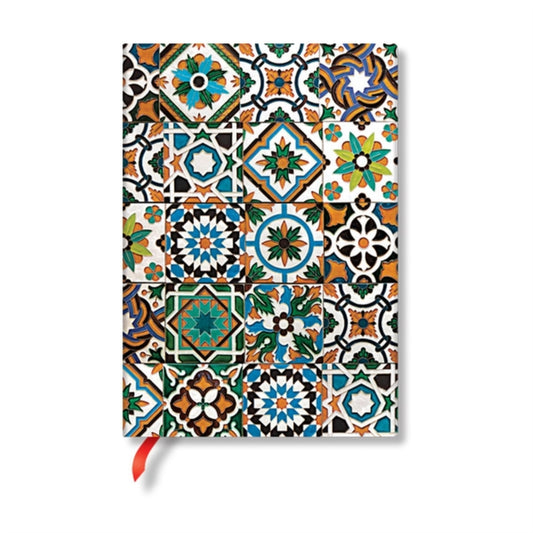 Porto (Portuguese Tiles) Midi Lined Hardback Journal (Elastic Band Closure)