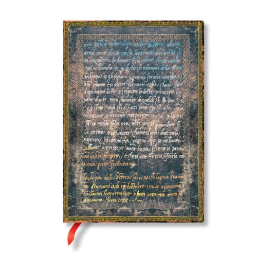 Michelangelo, Handwriting (Embellished Manuscripts Collection) Midi Unlined Softcover Flexi Journal (Elastic Band Closure)