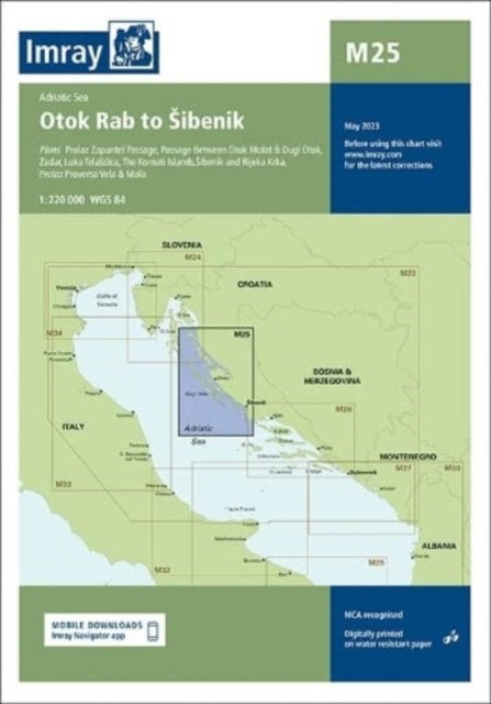 Imray Chart M25: M25 Otok Rab to Sibenik